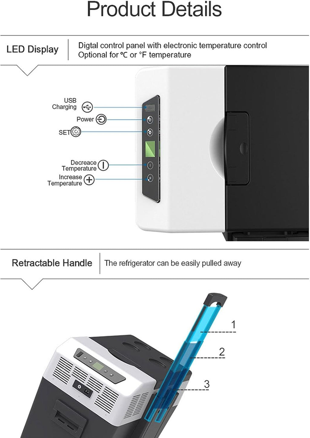 Car Refrigerator, 12V/24V Freezer Compressor Cooler Portable Refrigerator Fridge Cooler for Car, RV, Truck, Van, Boat for Camping, Travel, Fishing Outdoor,50L