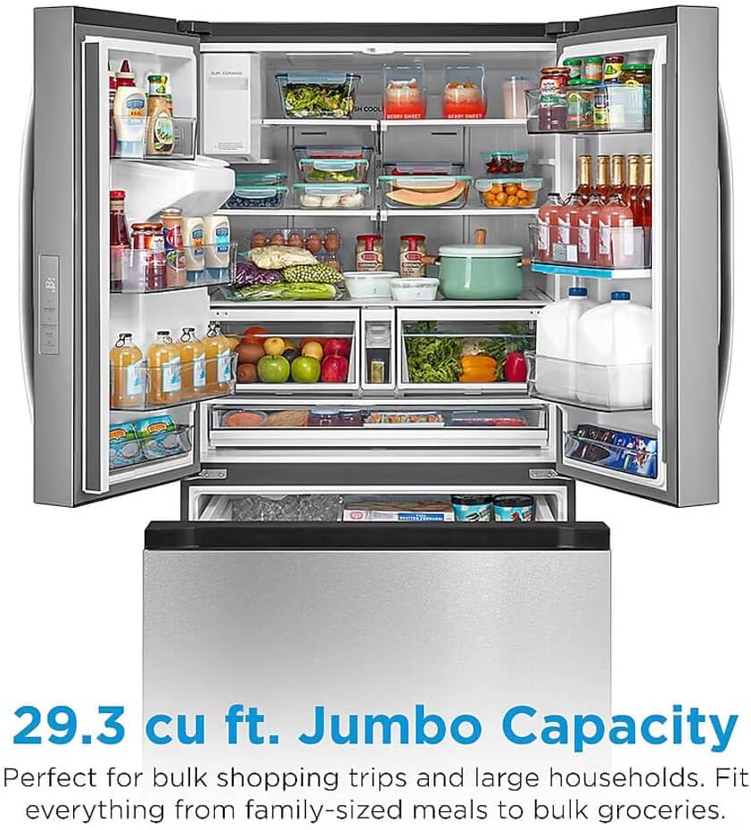 Midea MRF29D6AST 29.3 Cu. Ft. Stainless 3-Door French Door Smart Refrigerator