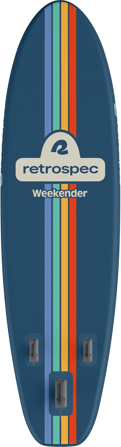 Retrospec Weekender Inflatable Stand Up Paddle Board Includes Paddle, Pump, Travel Bag and Accessories 10'6' Lightweight Inflatable SUP, Puncture Resistant Inflatable Paddle Board for Adults