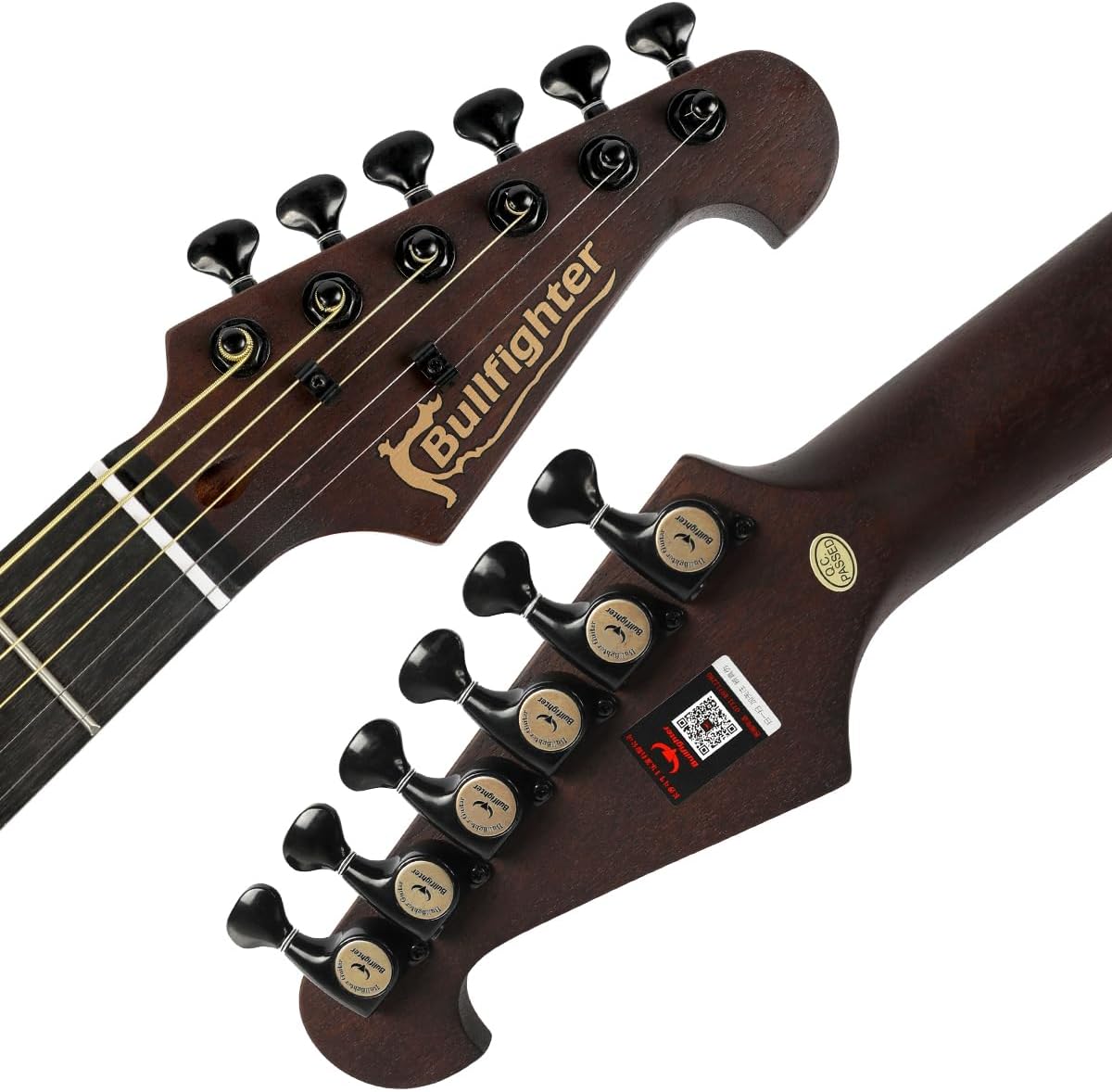 Bullfighter Silent Guitar Steel 6 String Travel Electronic Classical Portable Built in Pickups Steel Guitars Case Bag, Strap, Strings