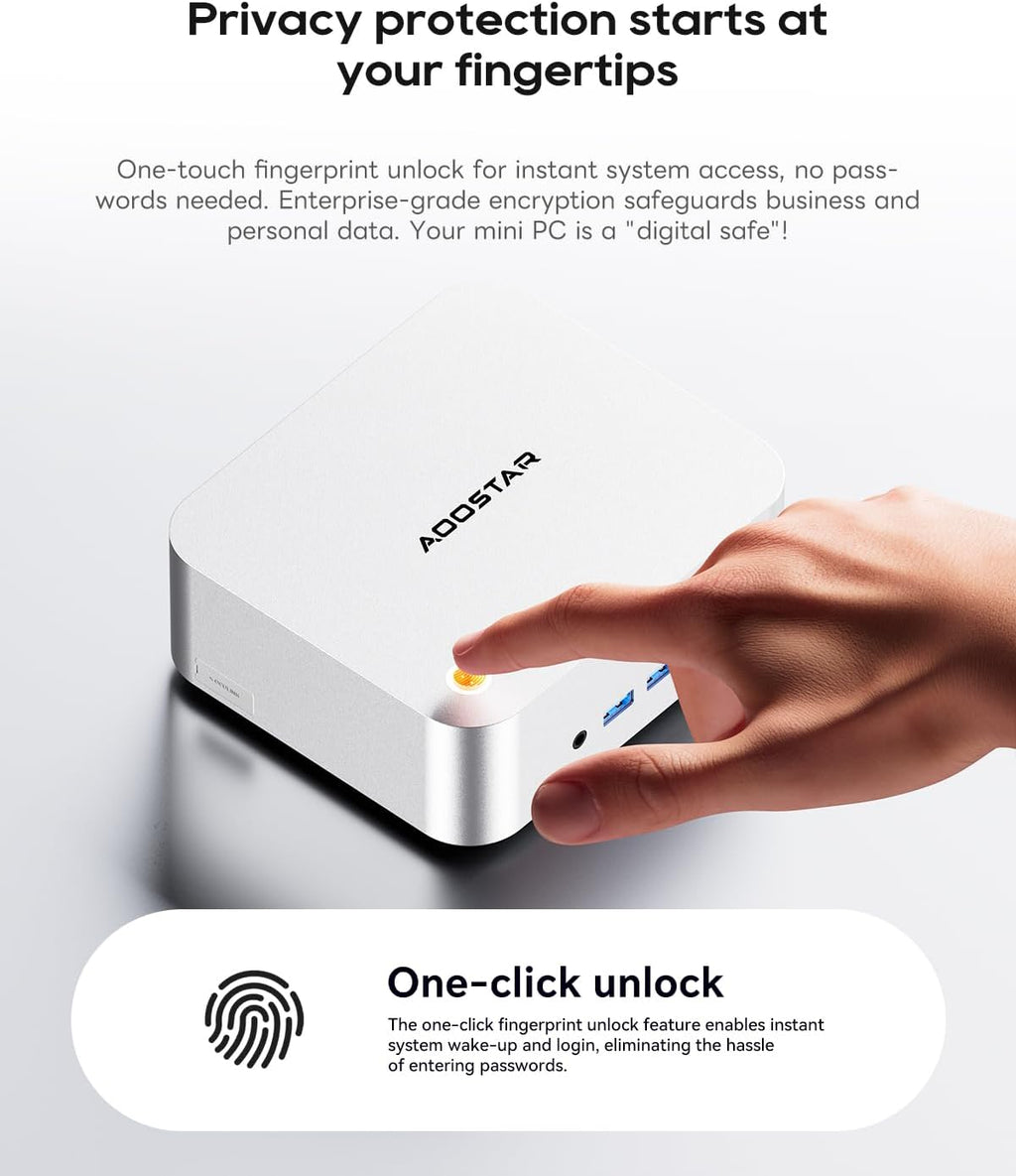 AOOSTAR MACO AMD R7 H255 Mini PC(8C/16T,up to 4.9 Ghz), NO RAM/SSD/OS Mini Gaming PC with OCULINK/ 2*USB4/HD2.1/1 xDP 1.4, 2X 2.5G LAN,2*M.2 Slots