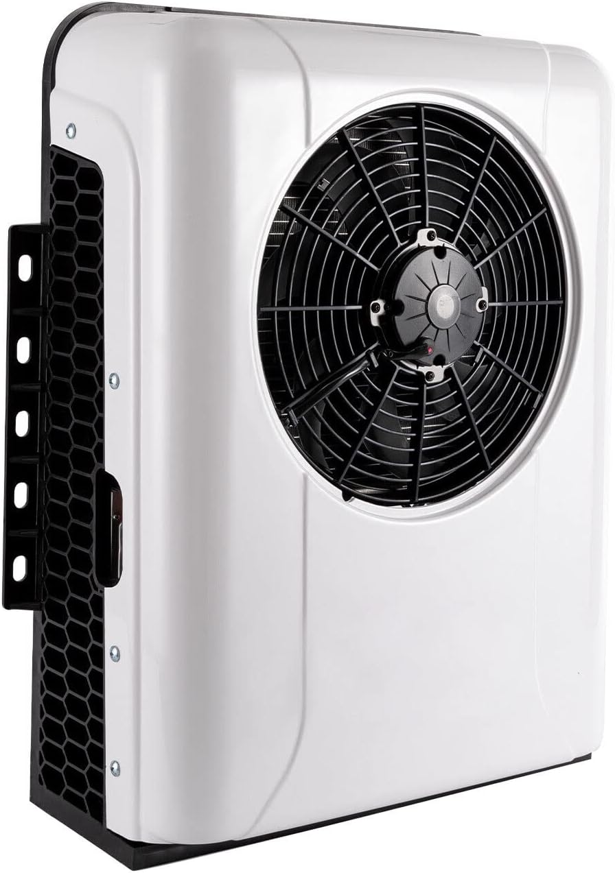 CNCEST 24V DC Air Conditioner 10238BTU, Universal Split AC Kit for Truck Cab RV Caravan Semi Trailer Forklift Excavator Van, Portable Electric Cooling AC Unit for Vehicl (White 24V)