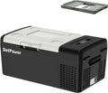 Setpower 15L/15.8QT Portable Car Refrigerator With Slide, 12V/24V DC, Electric Cooler and Freezer for Trucks, RVs, Camping, and Road Trips (Black)