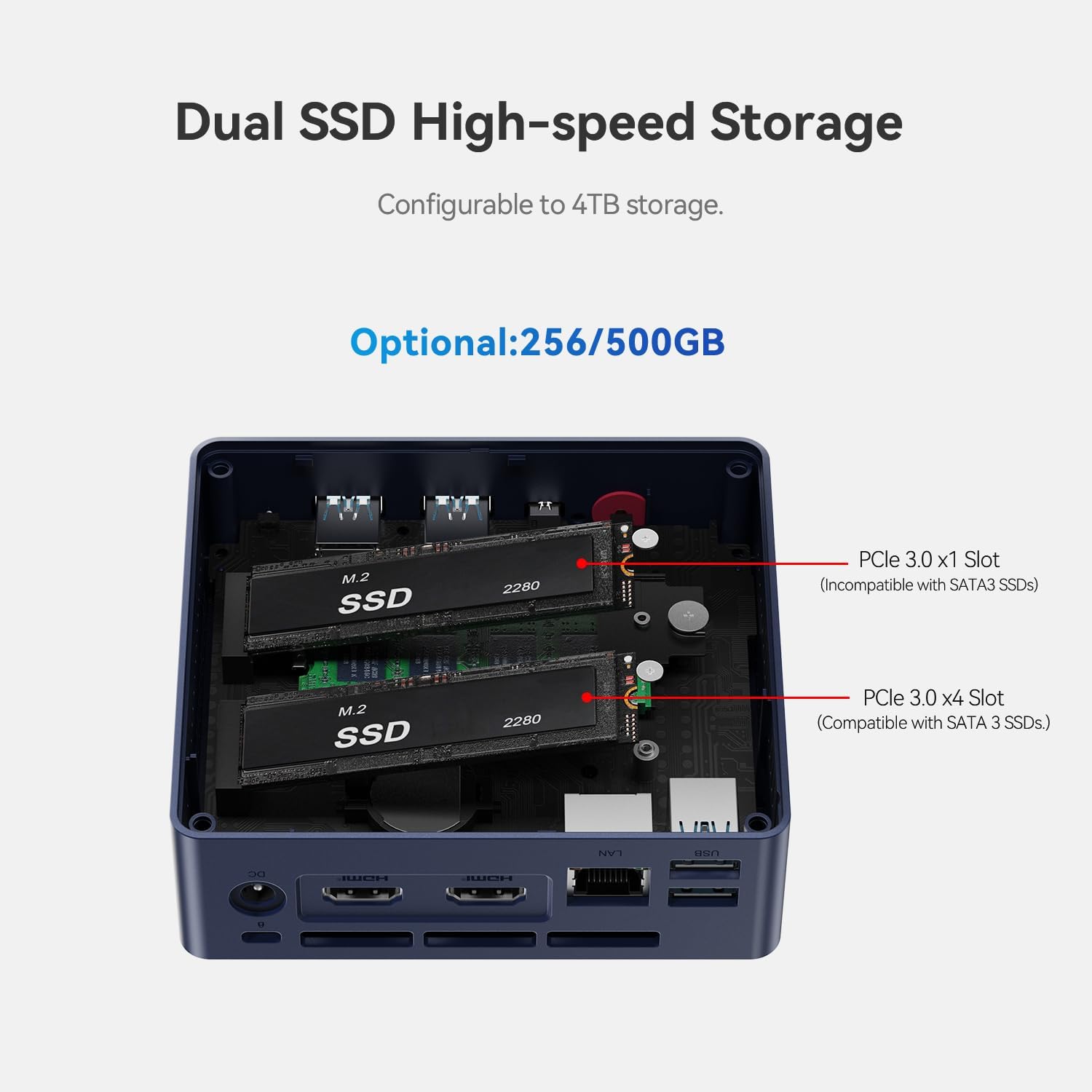 Beelink Mini PC, Mini S13 Intel Twin Lake N150 (Upgraded N100, 4C/4T), Mini Computer 16GB DDR4 RAM 1TB SSD, Desktop PC Dual HDMI 4K UHD/Gigabit Ethernet/WiFi6/BT5.2/W11 Home