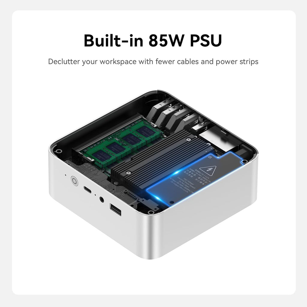 Beelink EQi13 Pro Mini PC W-11 Pro i5-13500H 32G DDR4 500G NVMe M.2 SSD Dual Display 4K@60Hz Output, Wi-Fi 6, RJ45, Built-in PSU Mini Computer