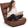 S AFSTAR Folding Floor Chair, Floor Gaming Chair with 5-Position Adjustable Headrest & 4-Position Backrest, Side Pocket & Thicken Cushion, Padded Floor Seat Lazy Chair for Living Room Bedroom