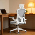 Ergonomic Office Chair with Adjustable Lumbar Support & Flip-Up Armrests - High Back Computer Desk Chair with Thickened Seat Cushion, Rolling Wheels for Home/Office Study Work