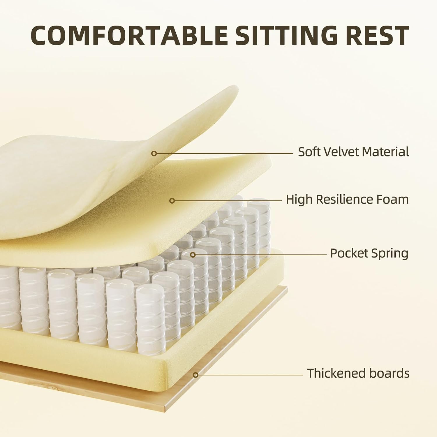 Huracan Velvet Fabric Gaming Chair with Footrest for Adults, Ergonomic Gaming Chairs with Massage Lumbar, Reclining Racing Computer Chair with Spring Cushion for Home Office Video Game, Beige