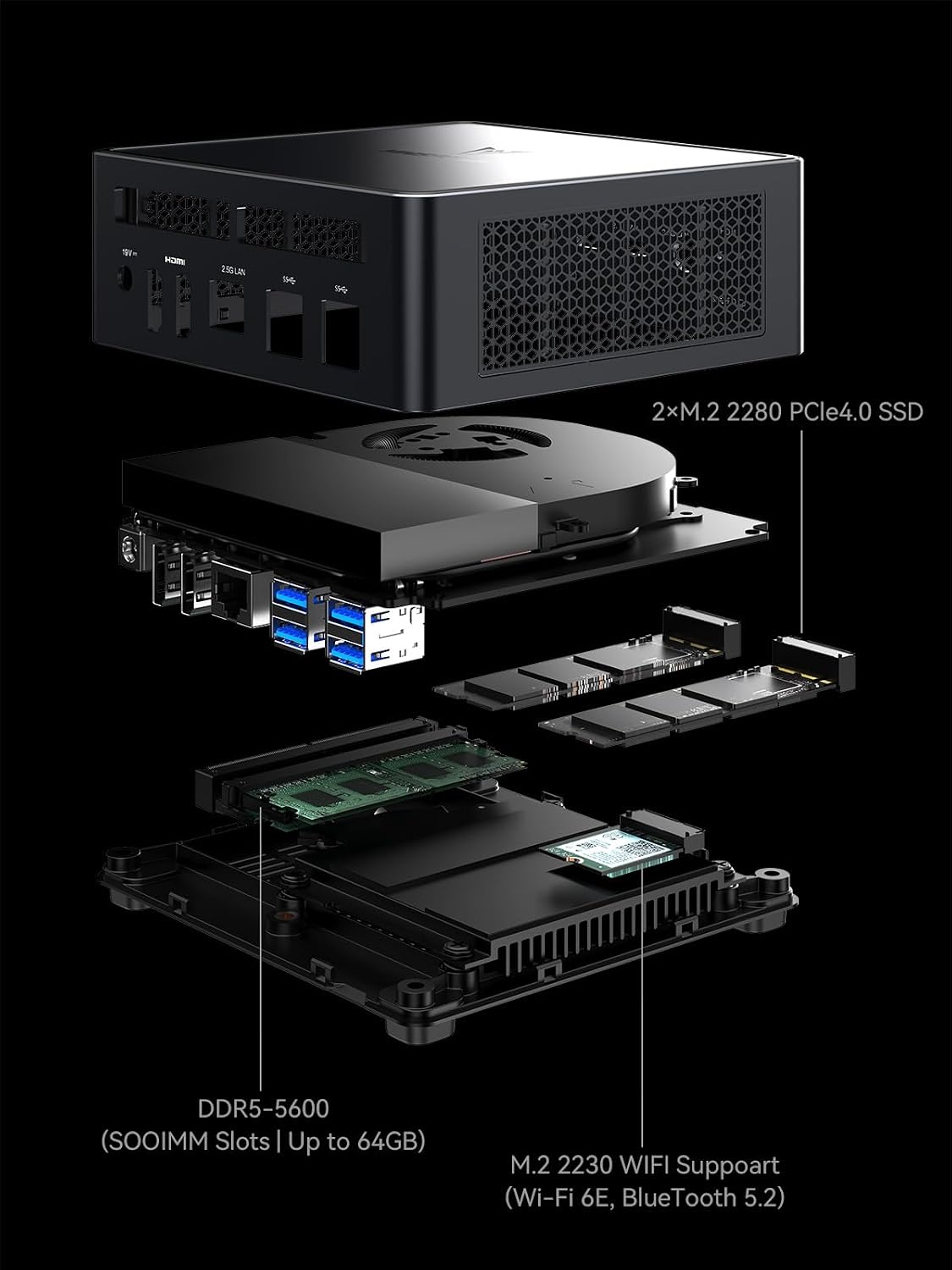 MINISFORUM Venus Series UM790 Pro Mini PC AMD Ryzen 9 7940HS(8C/16T, up to 5.2GHz) No RAM No SSD Micro PC, 2xUSB4(DP|8K)/ 2xHDMI(4K)/ BT5.2/ 4xUSB3.2 Mini PC