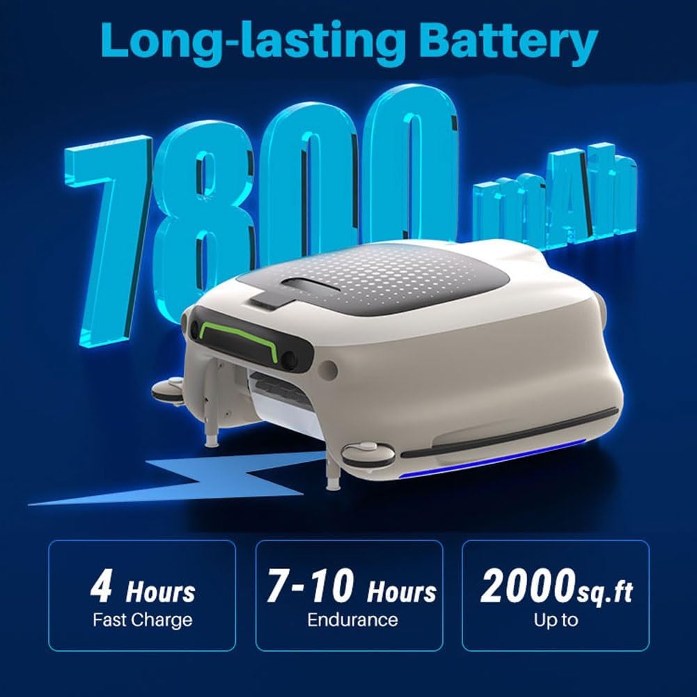 Automatic Pool Skimmer Cleaner Robot,30W Manual Remote Control Pool Surface Skimmer Robotic with 3-Speed Adjustment,10-Hour Continuous Cleaning&2000sq.ft.for Swimming Pools