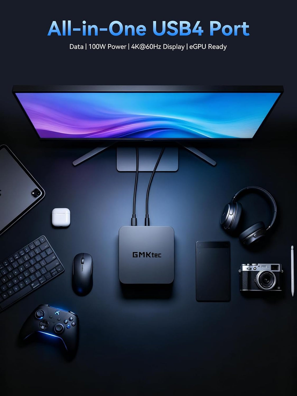 GMKtec K17 AI Mini PC, Intel Core Ultra 5 226V (Up to 4.5GHz), 16GB LPDDR5X 8533MT/s, 1TB PCIe 4.0 SSD, 97 Tops AI, Intel Arc 130V, Dual M.2 (Gen5+Gen4) Up to 16TB, USB4, 8K Triple Display, WiFi 6E
