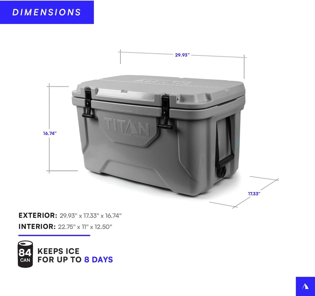 Titan Hard Ice Chest Cooler Roto Cooler with Microban Protection and Deep Freeze Insulation