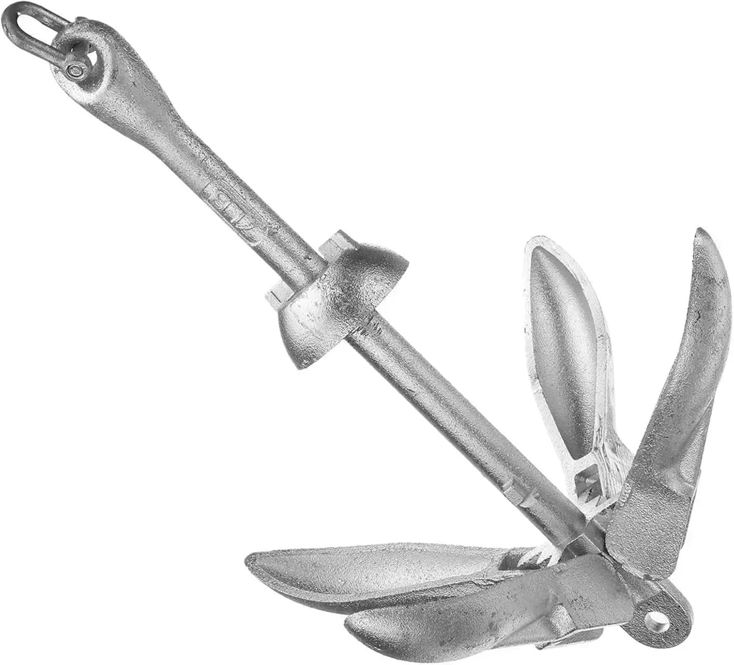 Folding Anchor, 2.5KG/3.2KG Cast Aluminum Galvanized Boat Folding Grapnel Anchor Docking Hardware,for Small Boats Canoe Paddle Boards
