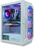 ViprTech Ghost 3.0 Liquid-Cooled PC - AMD Ryzen 7 (4.4Ghz Turbo), RTX 4060 8GB, 16GB DDR4 RAM, 1TB SSD, VR-Ready, Streaming, WiFi BT, RGB, Win 11, Warranty, Gaming Desktop Computer, White