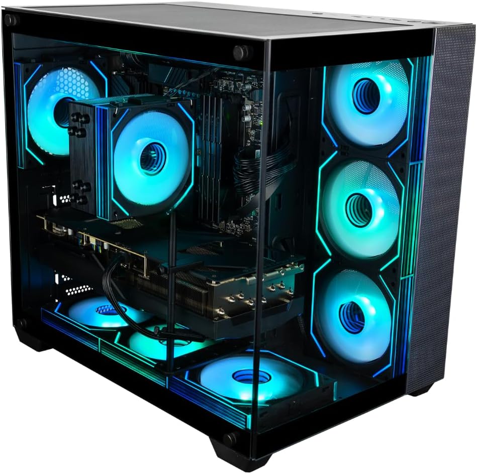 Panorama XL RTX 5070, AMD Ryzen 7 9700F Processor, 32GB DDR5 RAM, 1TB NVMe Gen4 SSD, HDMI, Gaming Desktop PC, RGB Keyboard+Mouse, WiFi 7, RJ45 Windows 11 Pro, Prebuilt Tower Computer for Gamers