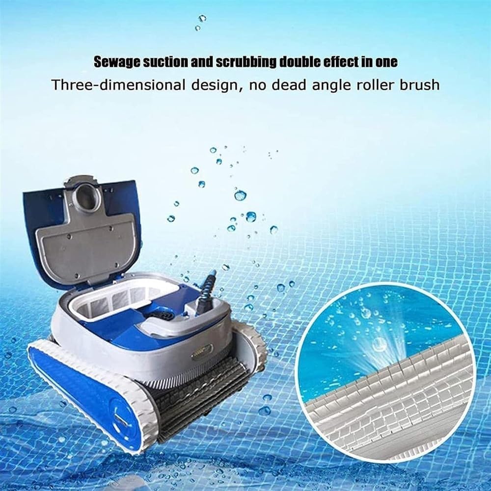 Robotic Pool Vacuum Cleaner, 90° Climbing Wall Swimming Pool Cleaning Robot, Automatic Vacuum Cleaner for Above Ground Pool & Inground Swimming Pool