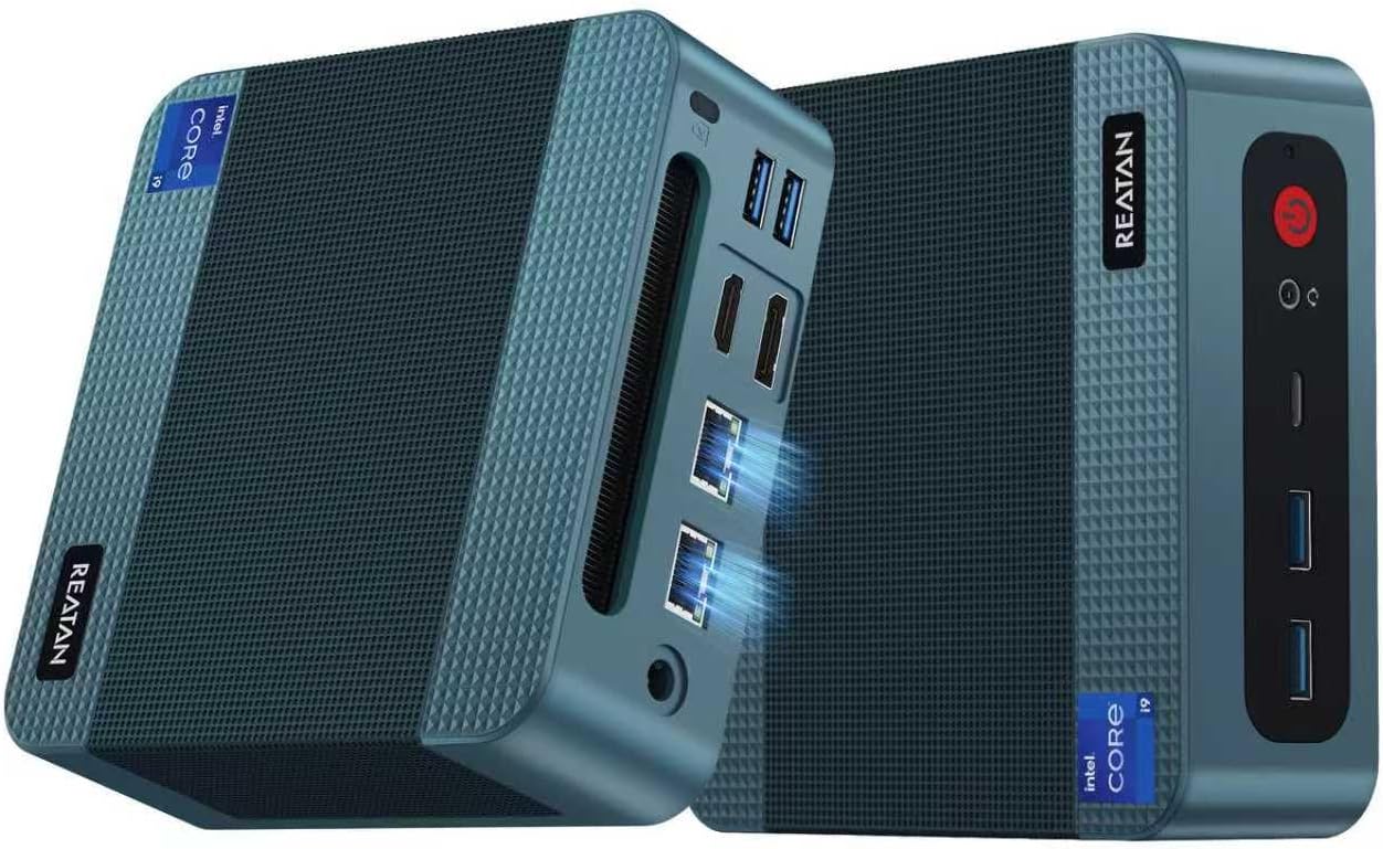 Reatan S8 Intel Mini PC Core i9-12900H(14C/20T,Turbo 5.0GHz), 32GB DDR5 1TB PCle4.0x4 SSD 11 Pro Gaming PC, Thunderbolt 4 Triple Display Mini Desktop Computers, Dural 2.5Gbps LAN, WiFi6/BT5.2