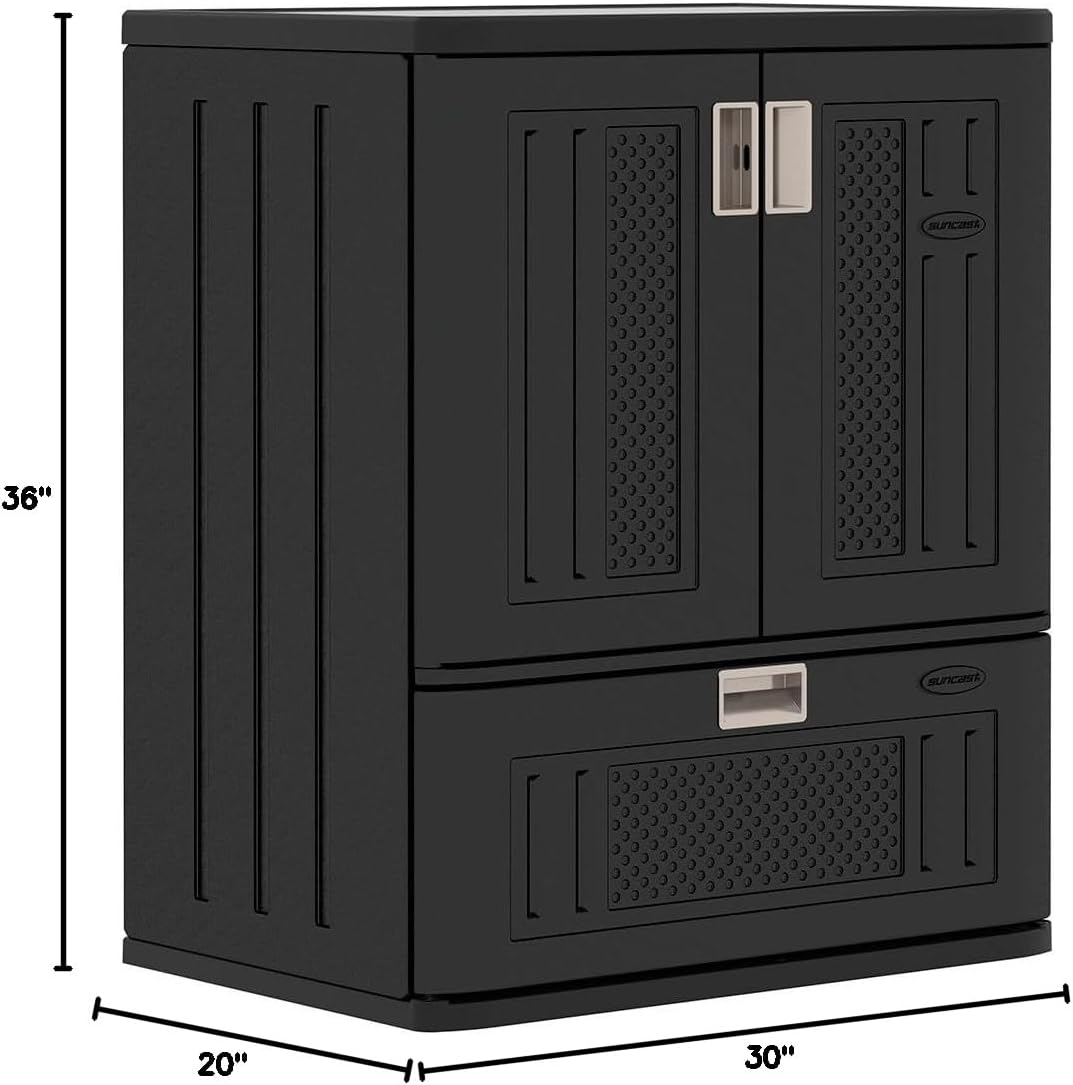 Suncast Single Drawer Base Storage, Black