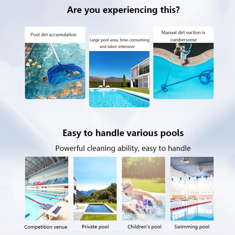 Automatic Pool Cleaning Robot, Solar and Charging Dual Mode, Maximum Cleaning Area 100 Square Meters, 2500mah Battery, With Automatic Steering Function, 3.4l Waste Tank Capacity