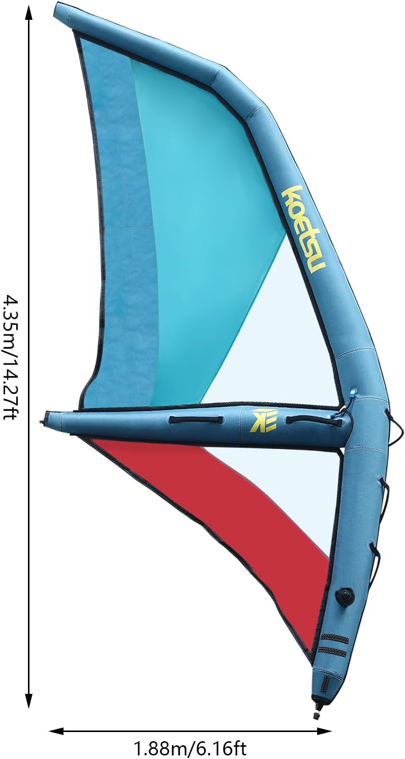 Professional Inflatable Windsurf SUP Sail Inflatable Paddle Board Windsurfing 360° Rotatable Base, Visualization Window, Inflatable Pump, Blue