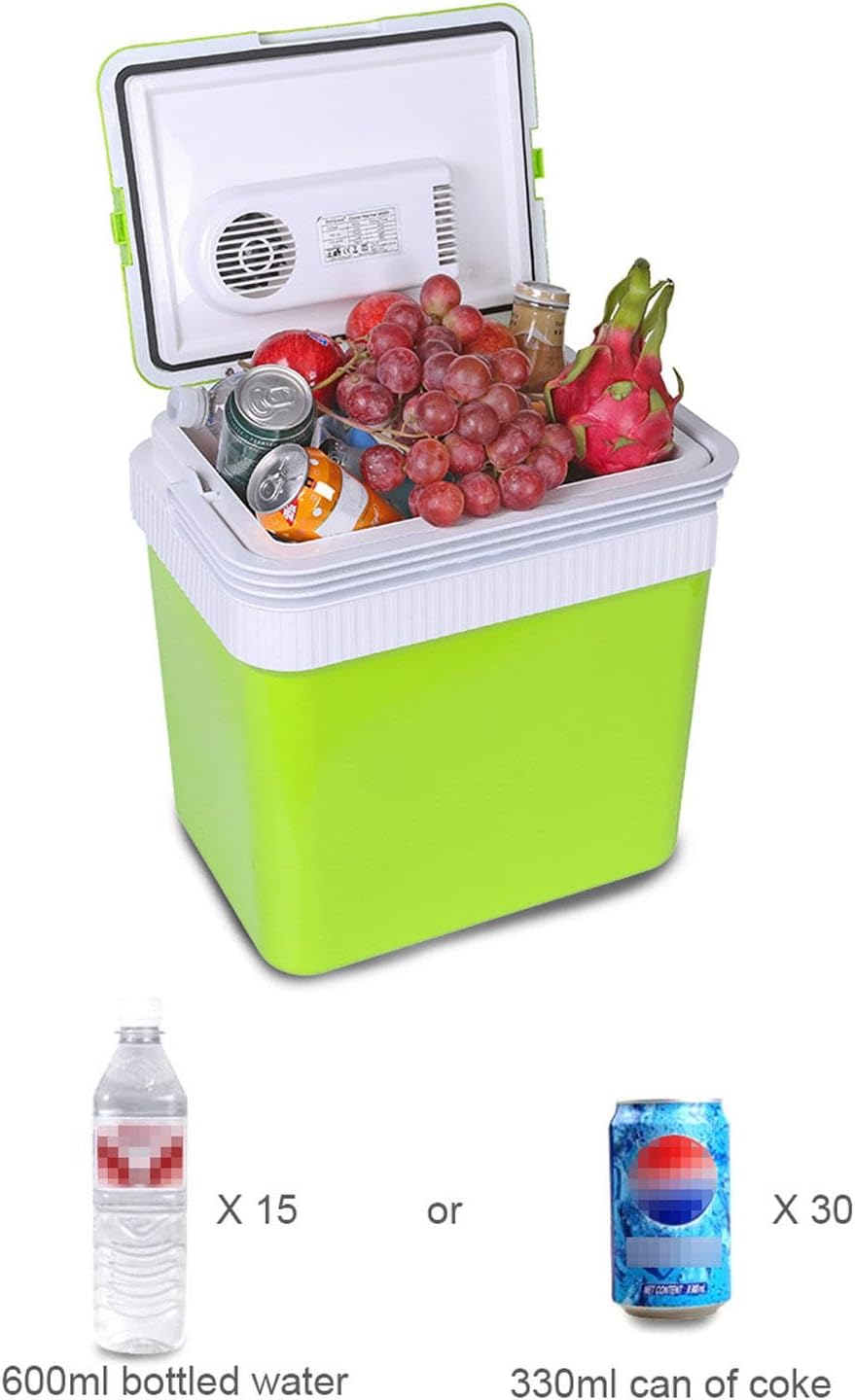 Car Refrigerator, Electric Cooler & Warmer with Handle 24 Liter Capacity Portable Thermoelectric Fridge for Car, RV, Truck, Van, Boat for Camping, Travel, Fishing Outdoor,A