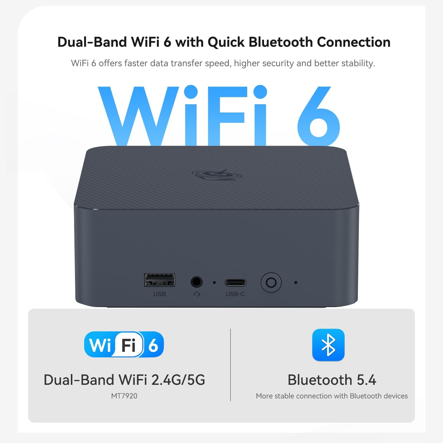 Beelink EQI12 Mini PC W-11 Pro i5-1235U 32GB DDR4 500GB NVMe M.2 SSD Dual Display 4K@60Hz Output, Wi-Fi 6, RJ45, Built in PSU Office Mini Computer