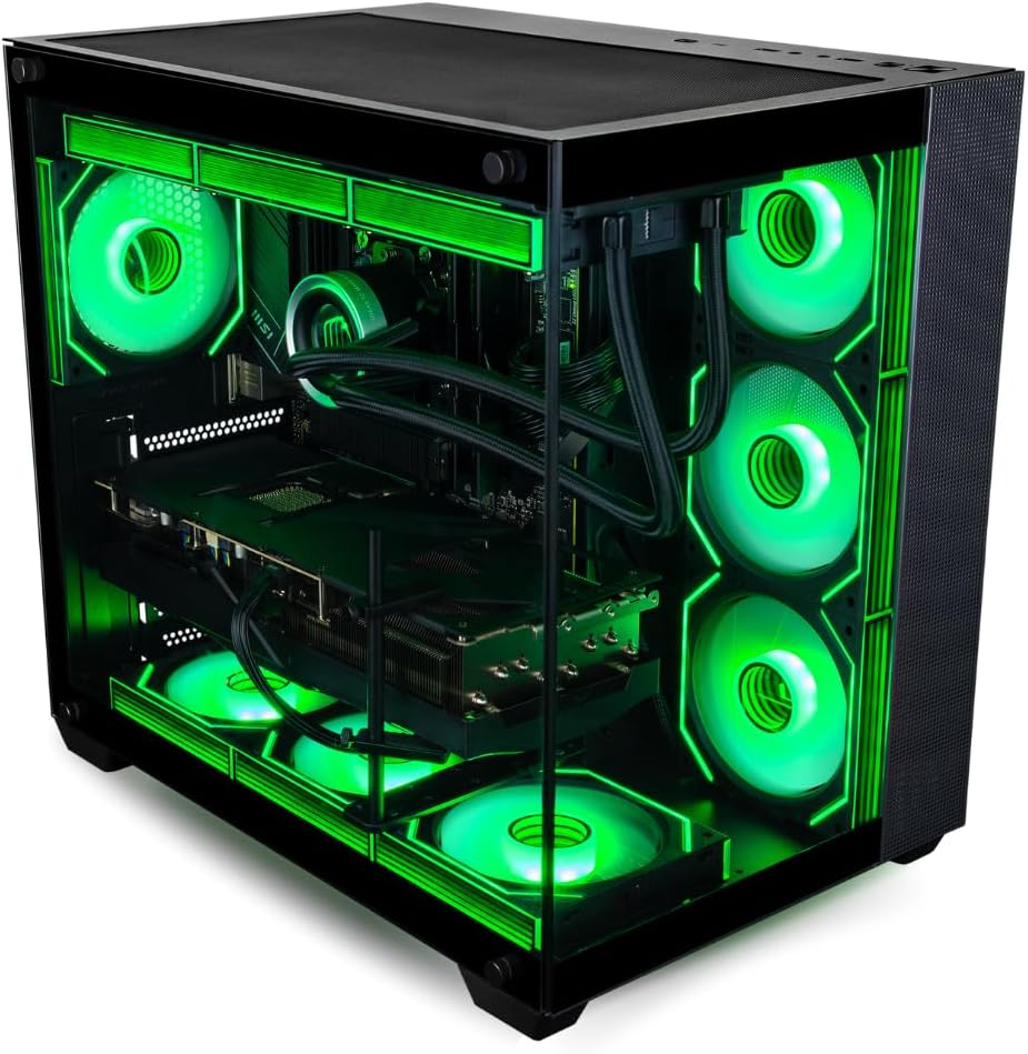 Panorama XL RTX 5070, 24-Core i9-14900KF, 32GB DDR5 RAM, 1TB Gen4 SSD, 360mm Liquid Cooled Gaming Desktop PC w/Windows 11 Pro, 3 Year Warranty, RGB Keyboard+Mouse, Internal WiFi 6E, 3X DP, HDMI