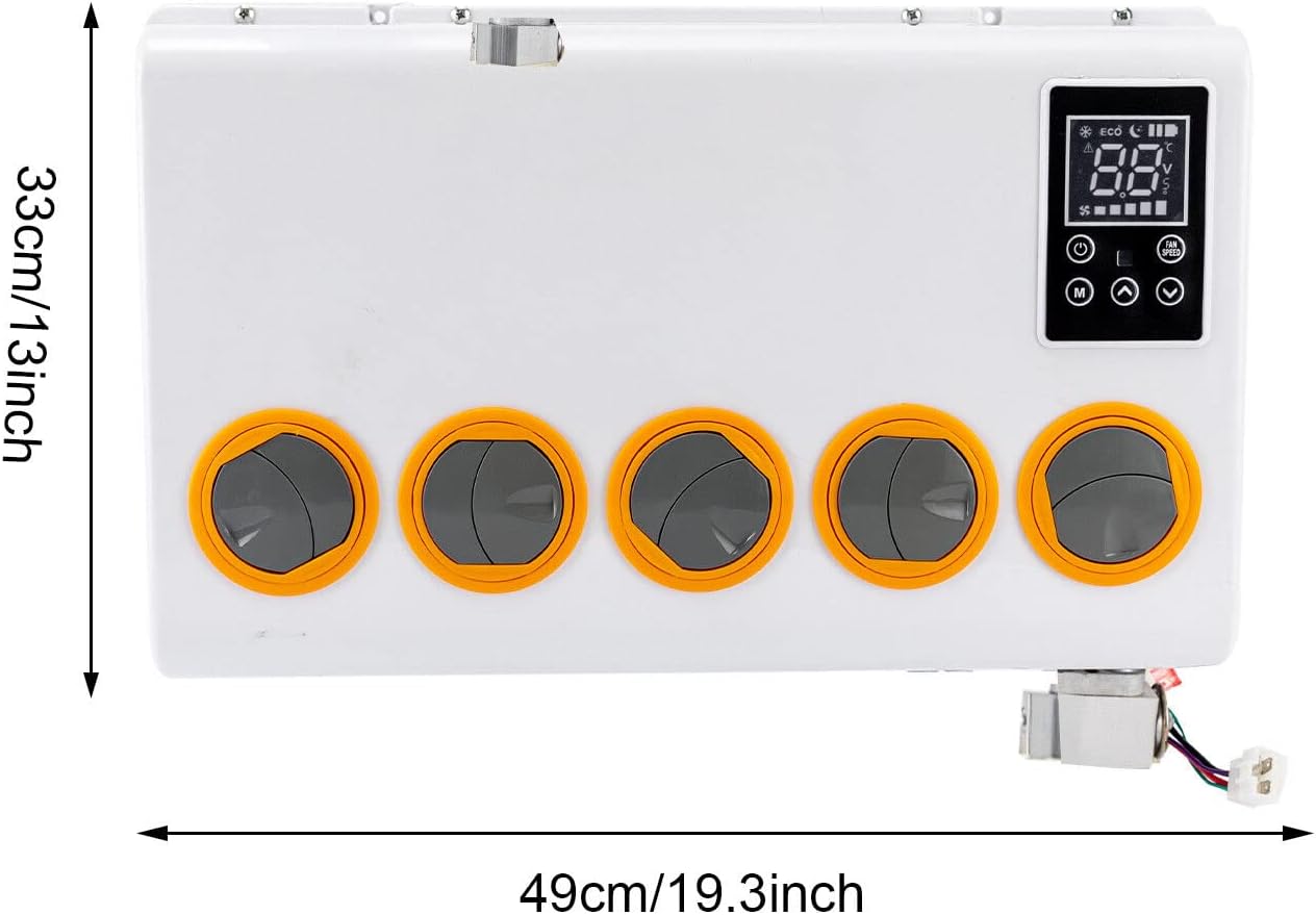 CNCEST 12V DC Air Conditioner 12000BTU, Universal Split AC Kit for Truck Cab RV Caravan Semi Trailer Forklift Excavator Van, Portable Electric Cooling AC Unit for Vehicle Cab (White 12V)