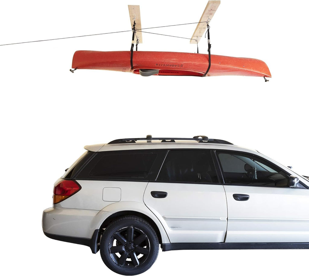 HARKEN Hoister Lightweight Kayaks Overhead Garage Storage Hoist System for Small Kayaks, Boards, Skulls, Light Storage (45lb Capacity, 10ft Ceiling), Model 7808