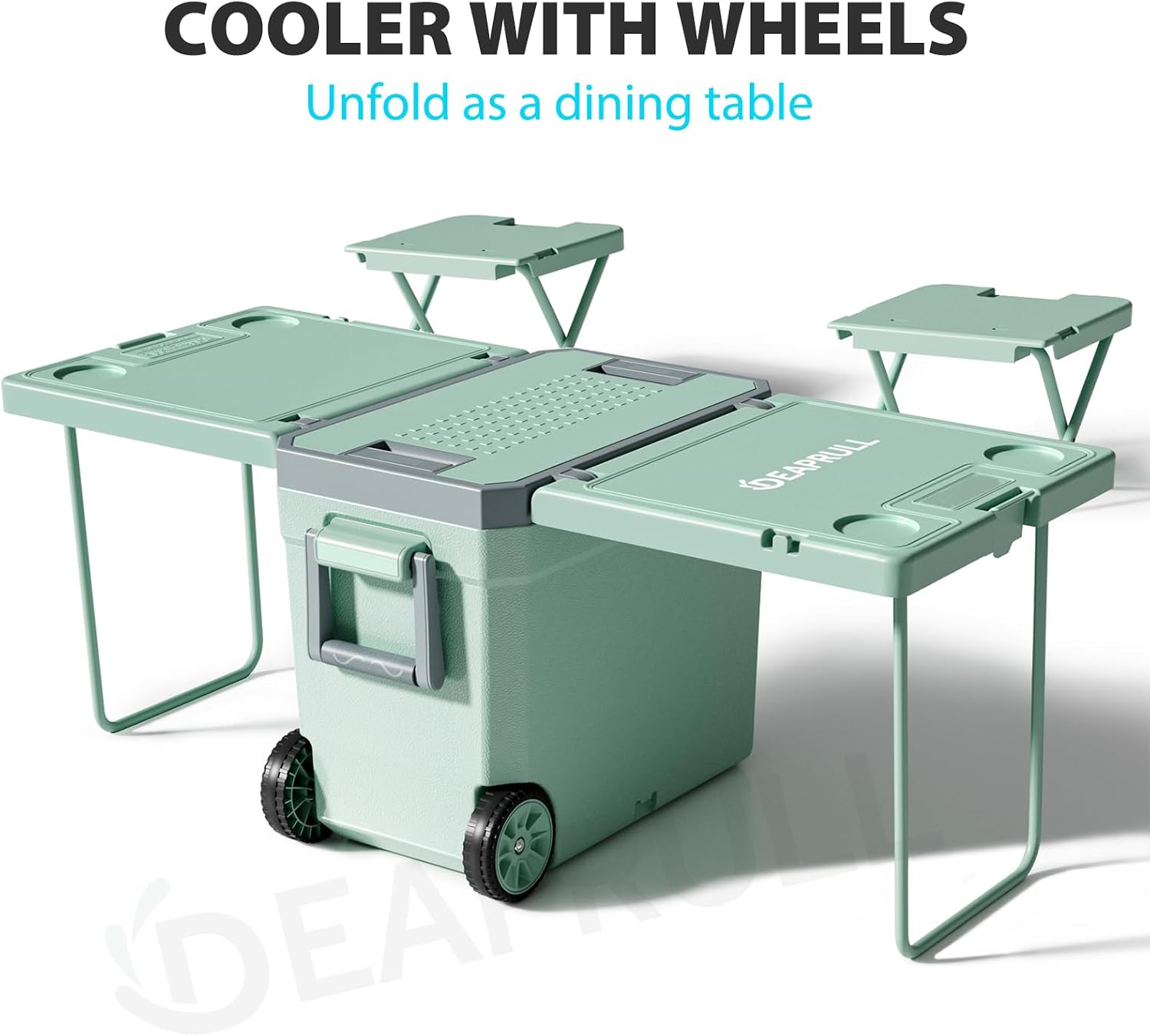 36 Quart Cooler with Wheels, Ice Chests Portable Wheeled Cooler Holds Ice up to 6 Days, Leak-Proof Outdoor Insulated Ulta-Light Hard Cooler for Camping, Beach, Boat, Fishing
