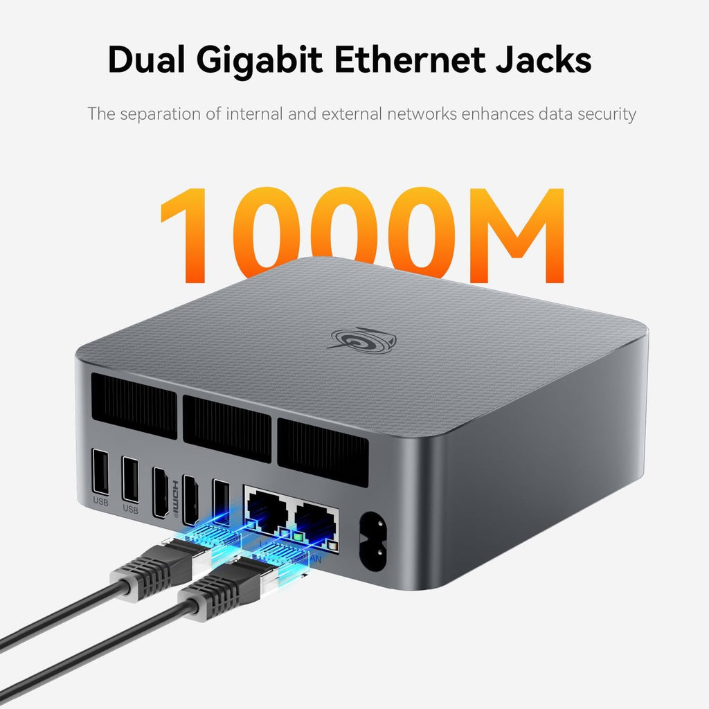 Beelink EQR7 Mini PC, AMD Ryzen 7 7735HS(8C/16T, Up to 4.75GHz), Mini Computer 24G LPDDR5 RAM 1TB NVMe PCIe4.0 SSD, Micro PC 4K@60Hz Dual HDMI Display Built in Power Supply/WiFi6/BT5.2/1000Mbps