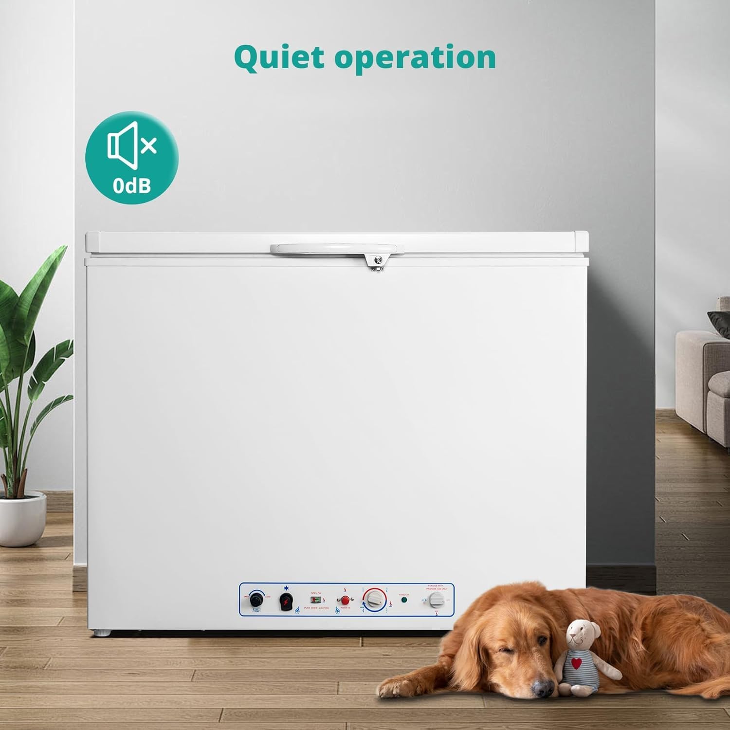SMETA Propane Deep Freezer, Gas Freezer LPG Propane Gas Absorption 110V Chest Freezer Deep 7.1 Cu.Ft for RV Off Grid Outside, White