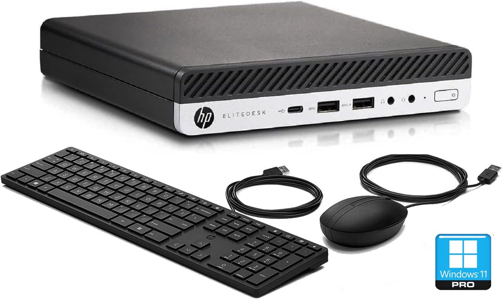 HP EliteDesk 800 G5 High-Performance Mini PC Desktop Compute, Core i7-9700T up to 4.8GHz, 16GB DDR4, 512GB SSD, Keyboard & Mouse, WiFi, Bluetooth, 4K Support, DP, Windows 11 Pro (Renewed)