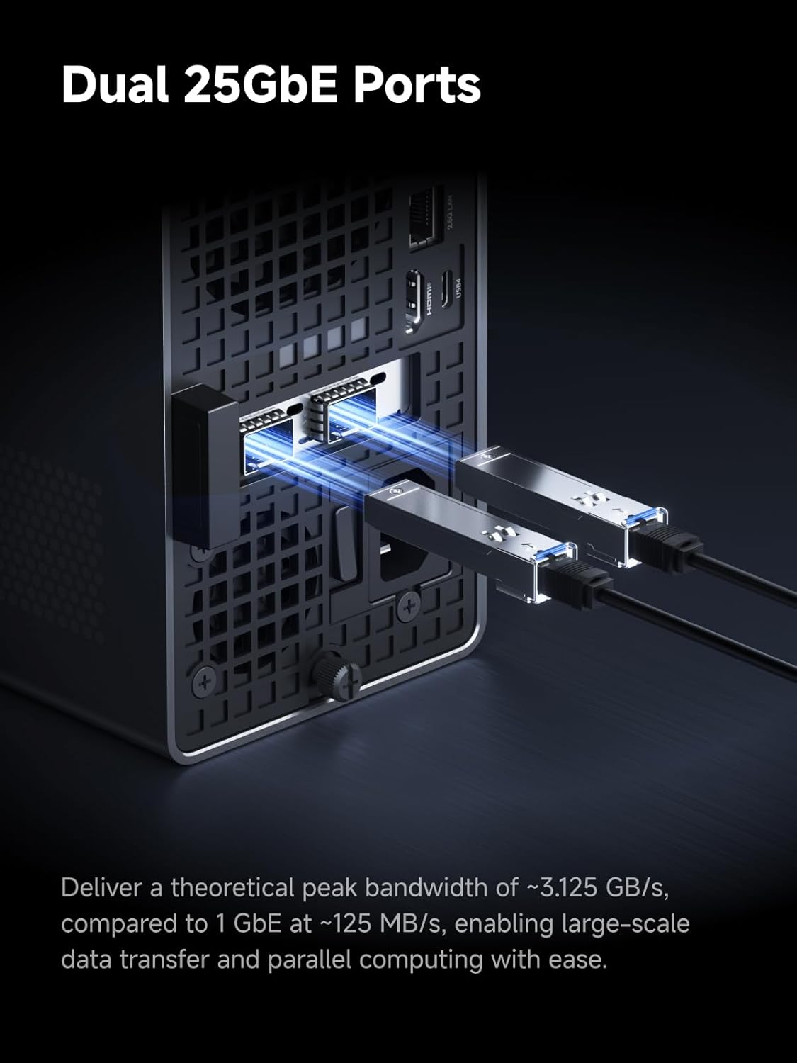 MINISFORUM MS-02 Ultra Workstation Mini PC,Intel Core Ultra 5 235HX (14 cores/14 Threads, up to 5.1 GHz), PCIe 5.0 x16, 32GB RAM 1TB SSD, USB4 v2, 10GbE+2.5GbE (vPro), Wi-Fi 7