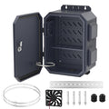 Joinfworld Outdoor Electrical Box, Metal Outdoor Enclosure Box Waterproof IP65 Junction Vented Enclosure Weatherproof with Cold-Rolled Steel Plate Fan Din Rail Cable Gland 15.7'x11.8'x7.9'