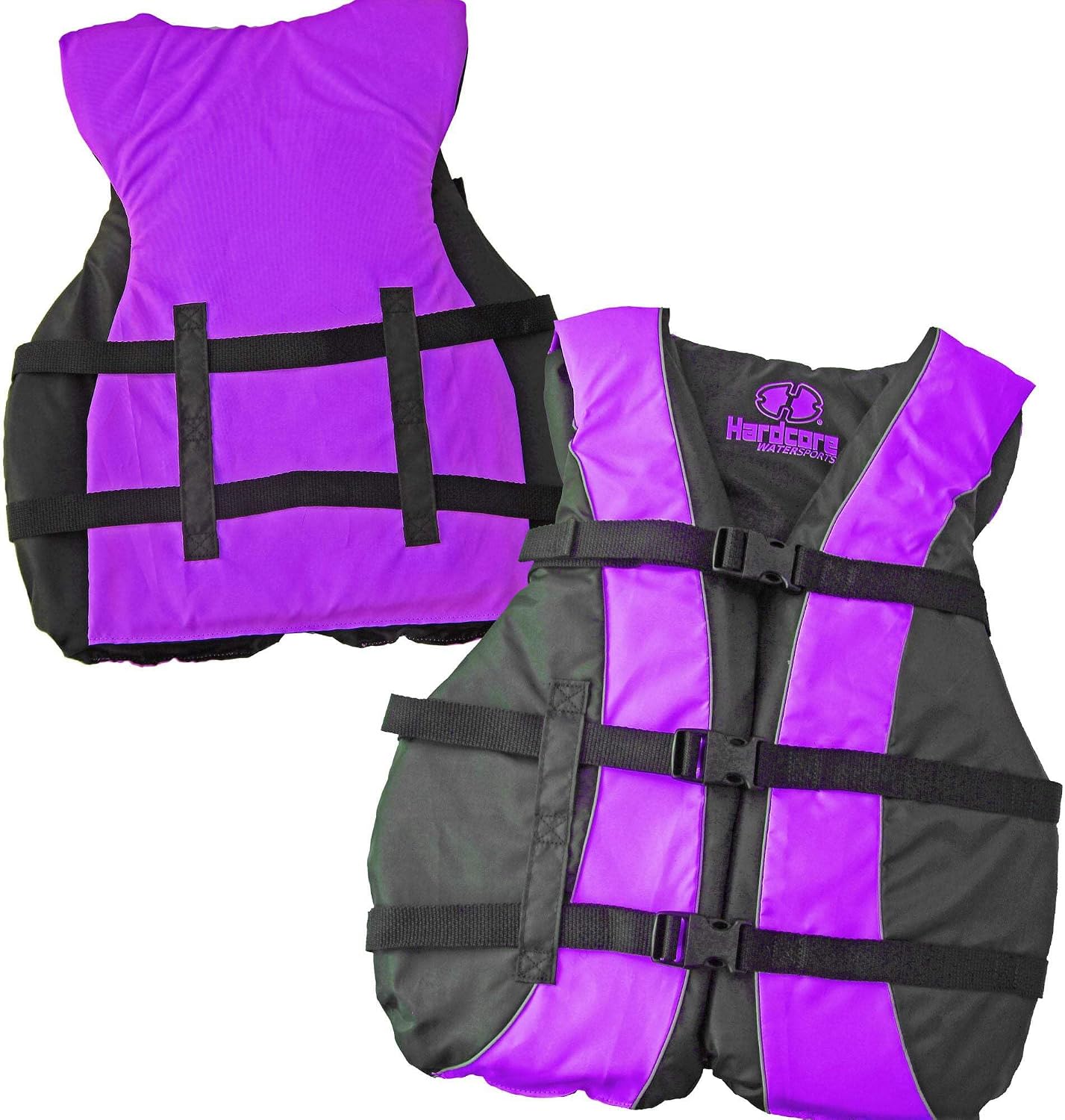 Hardcore Life Jacket 4 Pack Paddle Vest for Adults; Coast Guard Approved Type III PFD Life Vest Flotation Device; Jet ski, Wakeboard, Kayak; Ideal Extra Pontoon Boat Life Jacket