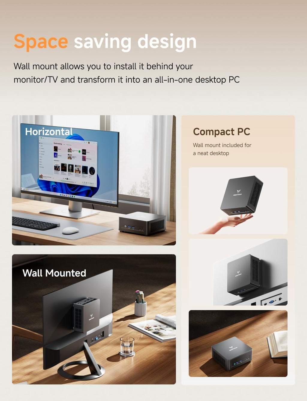 MINISFORUM Mini PC UM760 Slim, AMD Ryzen 5 7640HS Processor(6C/12T, Up to 5.0GHz), 16GB DDR5 RAM & 512GB PCIe 4.0 SSD Mini Computer, Support 8K@60Hz HDMI 2.1/USB4 Output, WIFI6E/BT5.3/Auto Power On