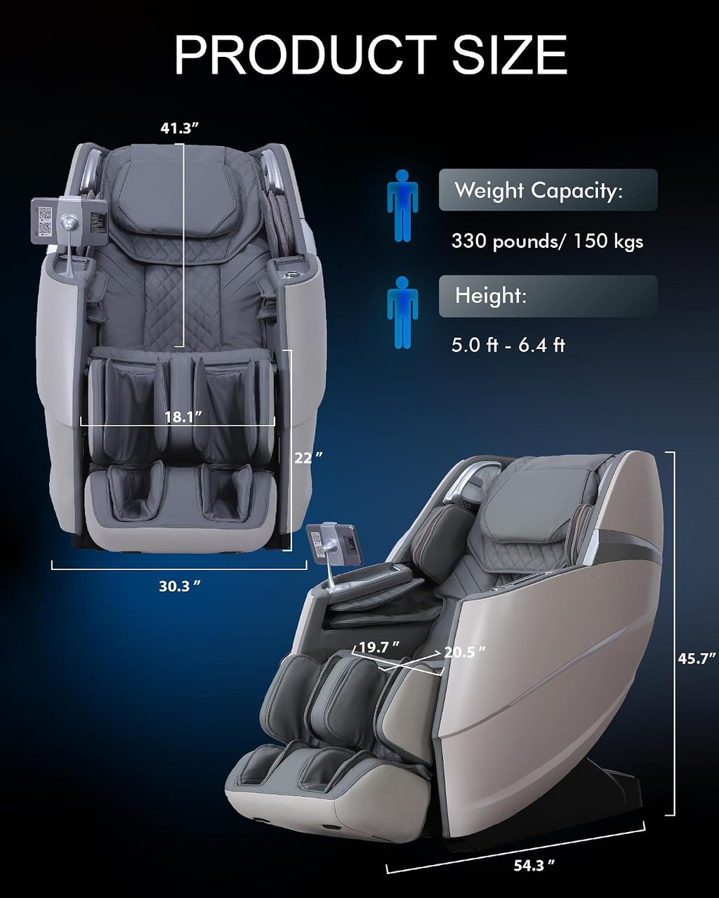 Upgrade 4D Massage Chair Zero Gravity | Massage Chair Full Body and Recliner AI Voice Control Shiatsu Massage Chairs Auto Legrest Calf & Foot Rollers Heated | Program Customization Grey