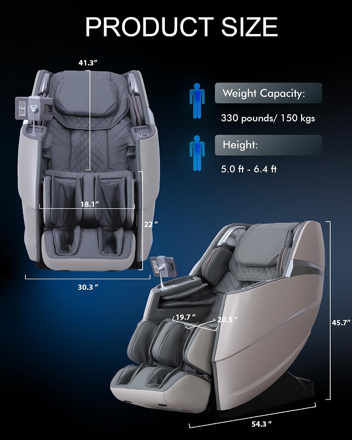 Upgrade 4D Massage Chair Zero Gravity | Massage Chair Full Body and Recliner AI Voice Control Shiatsu Massage Chairs Auto Legrest Calf & Foot Rollers Heated | Program Customization Grey
