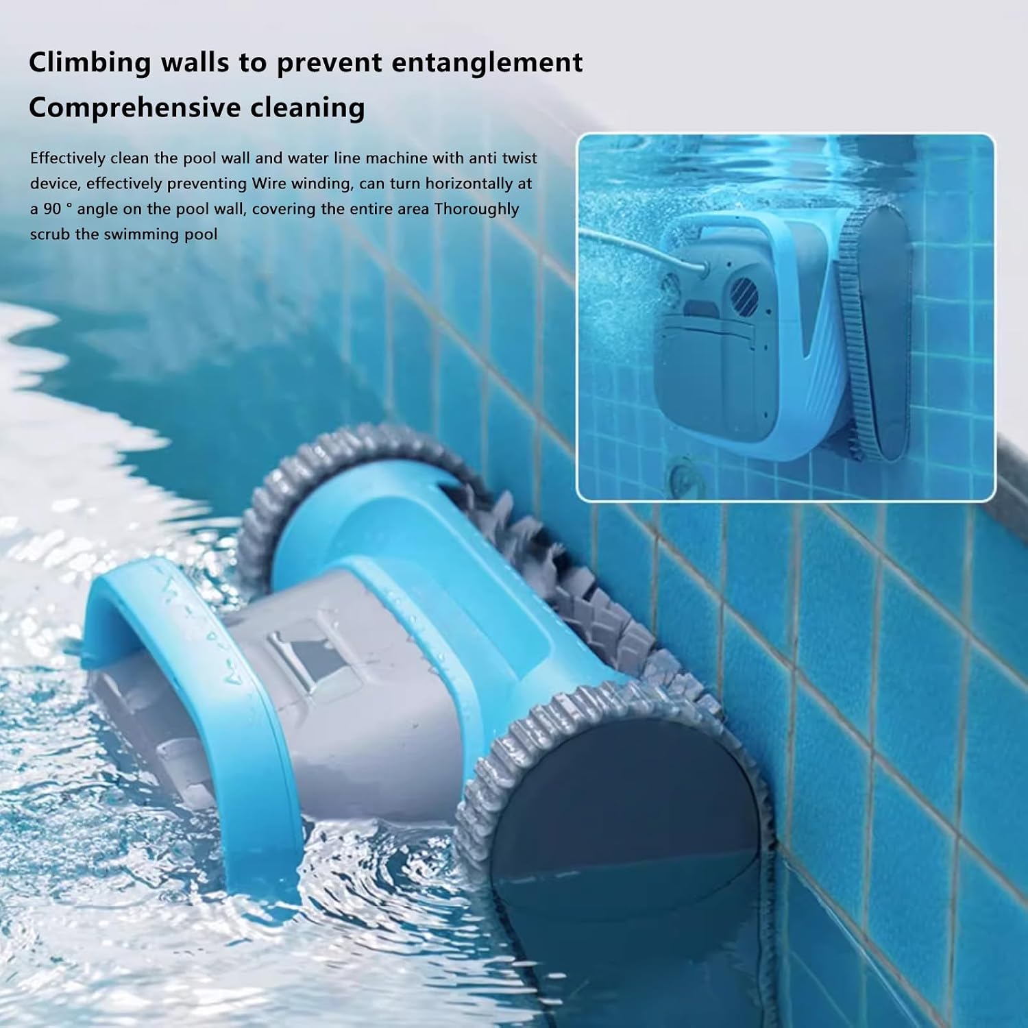 Automatic Pool Cleaner,Pool Cleaning Robot with Wall Climbing,Cordless Robotic Pool Vacuum,Smart Navigation,Suitable for Walls and Floors of 13454 Square Feet Pool