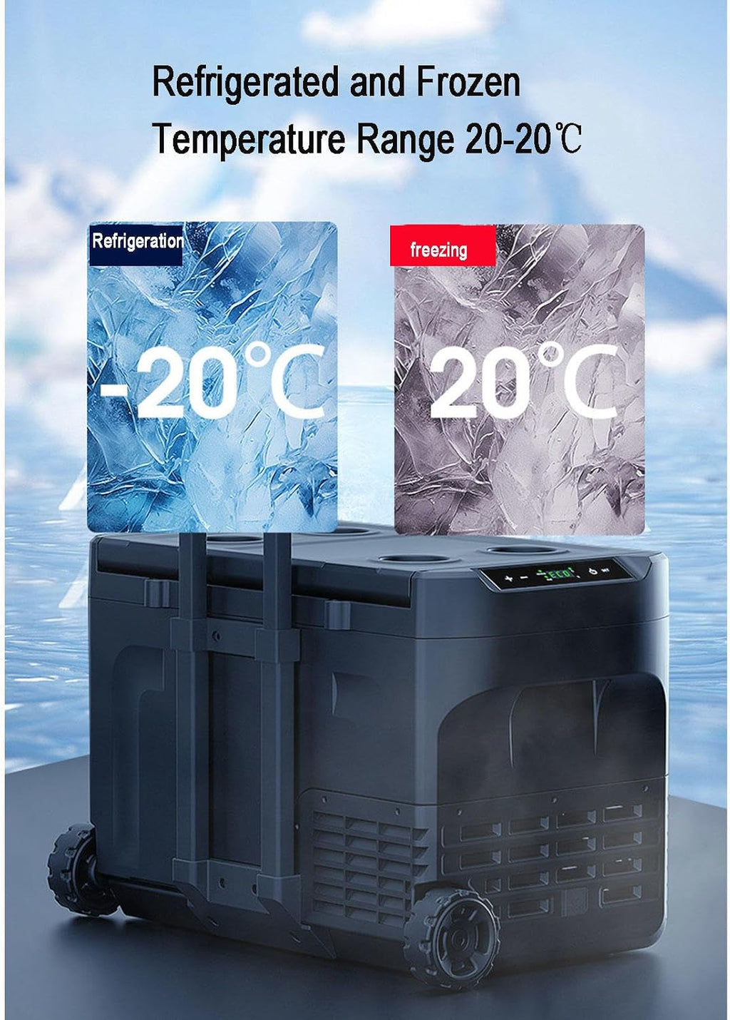 Car Refrigerator 12V/24V Portable Freezer Fridge220V Electric Compressor Cooler for Christmas's Day Gift, Skincare, Beverage, Food, Home, Office and Car,35L