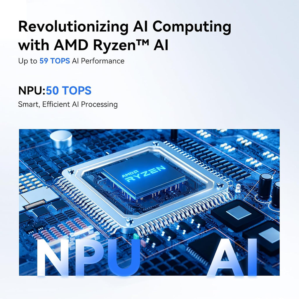 MOREFINE AI Mini PC AMD Ryzen AI 5 340(4.8 GHz | 59 Tops | Radeon 840M) 16G DDR5 1TB NVME SSD Mini Gaming Computers Oculink/USB 4.0/4-Screen 4K Display/WiFi 6/BT5.2/2.5G LAN Port