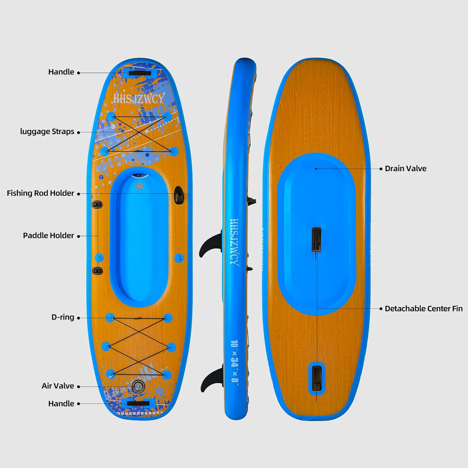 Inflatable Kayak with Detachable Seat,10'x34''x8''Stand Up Paddle Board for Adults & Youth,SUP-Kayak Set for Fishing,Touring Kayaks