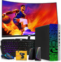 TechMagnet HP Regular Cobra Edition RGB Gaming Desktop PC,Intel Core i7,16GB DDR4 RAM,512GB SSD,GT 1030 Graphics Card,24 Inch Curved Monitor,RGB Kit,Webcam,Windows 11 (Renewed)