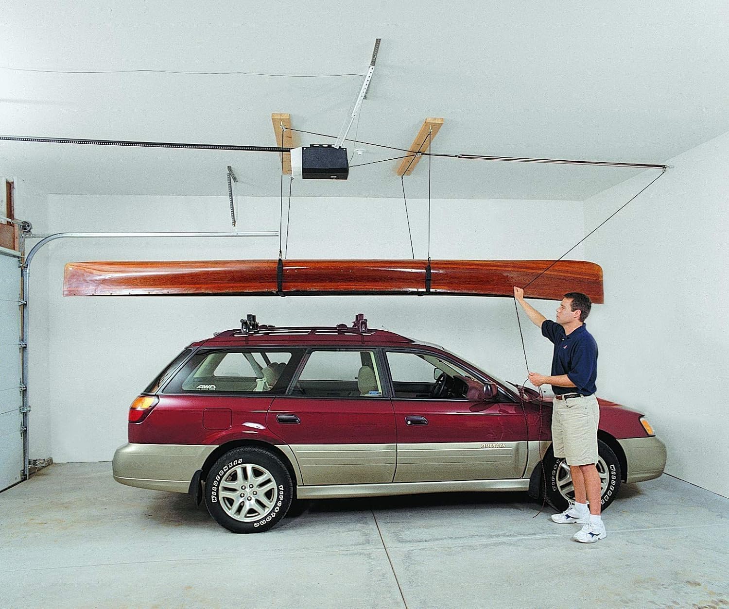HARKEN Hoister Lightweight Kayaks Overhead Garage Storage Hoist System for Small Kayaks, Boards, Skulls, Light Storage (45lb Capacity, 10ft Ceiling), Model 7808