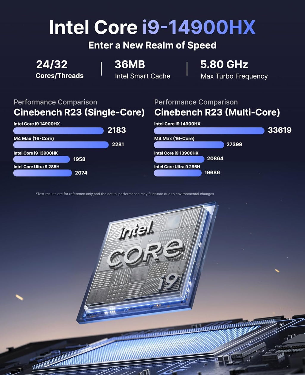 KAMRUI Hyper H2 Mini PC, Core i9-14900HX (24C/32T, up to 5.8GHz), 32GB DDR4 1TB M.2 NVMe SSD, Triple 4K, WiFi 6E, Bluetooth 5.2