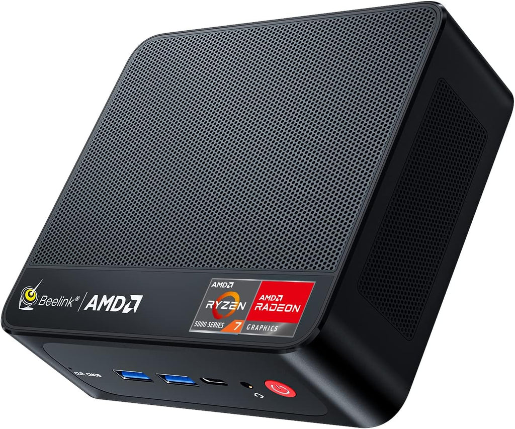 Beelink SER5 PRO Mini PC,AMD Ryzen 7 5825U(8C/16T,up to 4.5GHz),Mini Computer 16GB DDR4 RAM 500GB M.2 SSD Graphics 8core 2000 MHz Wifi6/BT5.2/HDMI+DP+Type-C,Support Triple-Screen Display