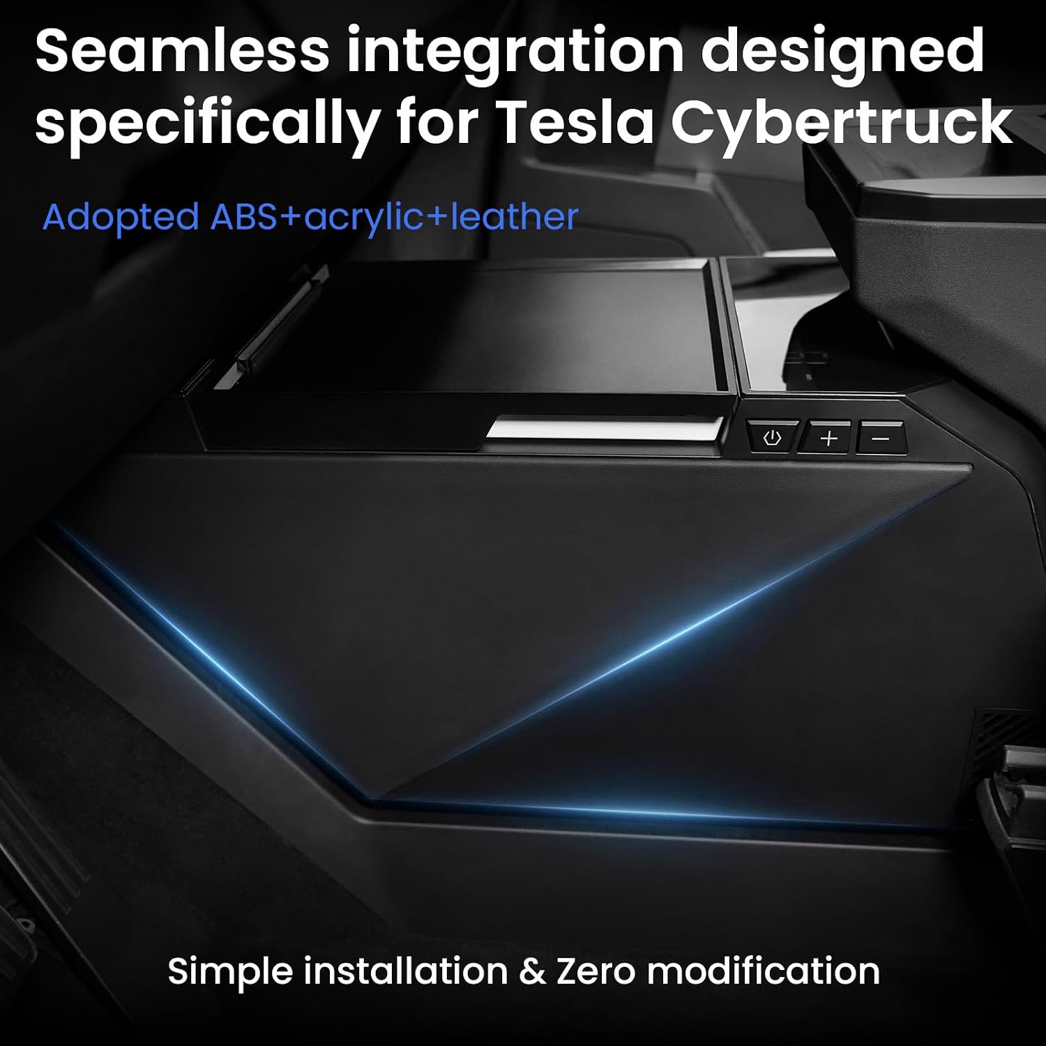 Car Refrigerator for Tesla Cybertruck, 18L Center Console Fridge with Rapid Cooling (21℉~68℉), Cybertruck Freezer Compressor Electric Cooler for Outdoor Camping Road Trip