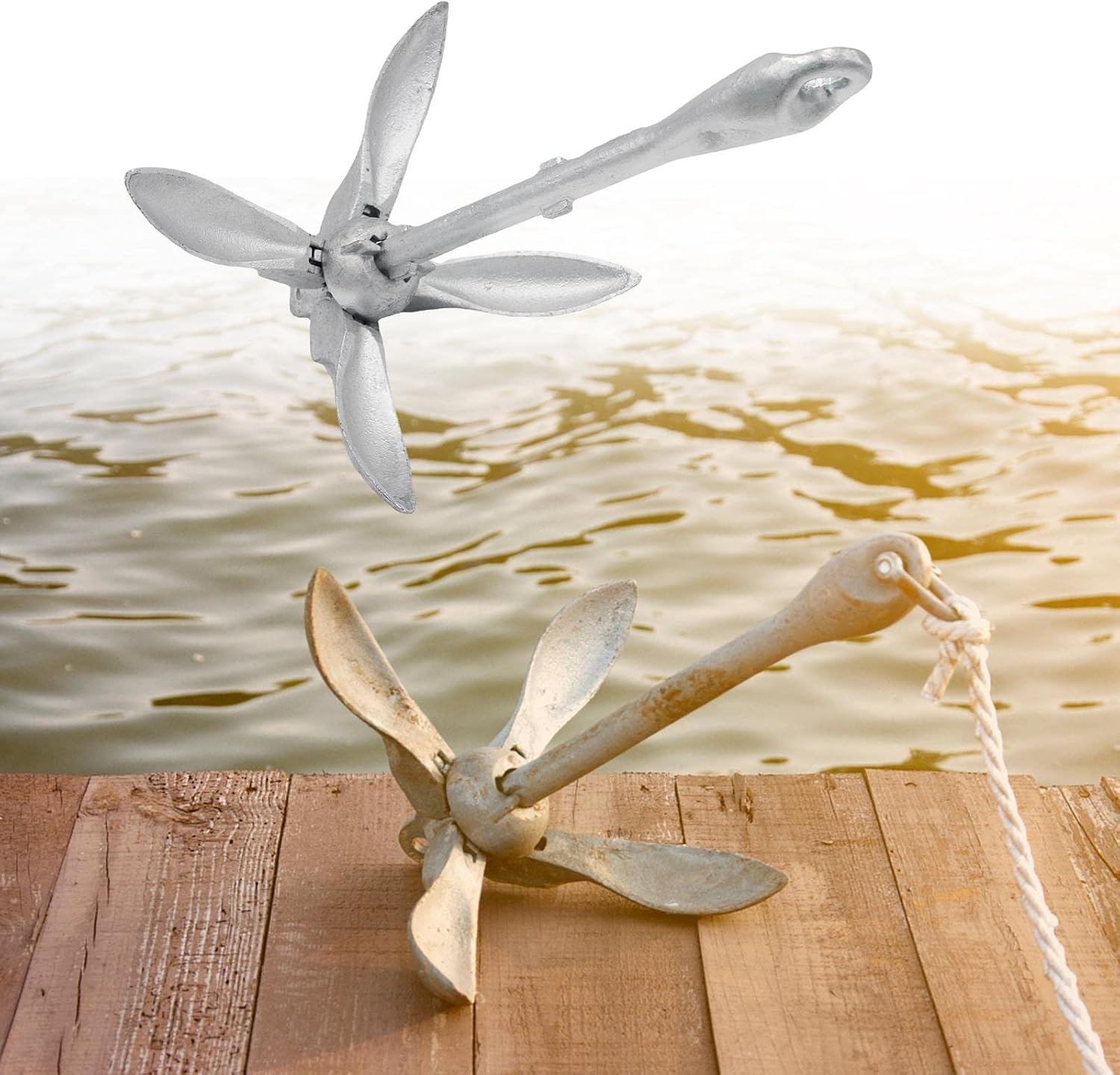 Universal Folding Anchor Grapnel/Fishing Accessories Carbon Steel Foldable/for Canoes Small Watercrafts Dinghies Paddle Boards/, 4KG