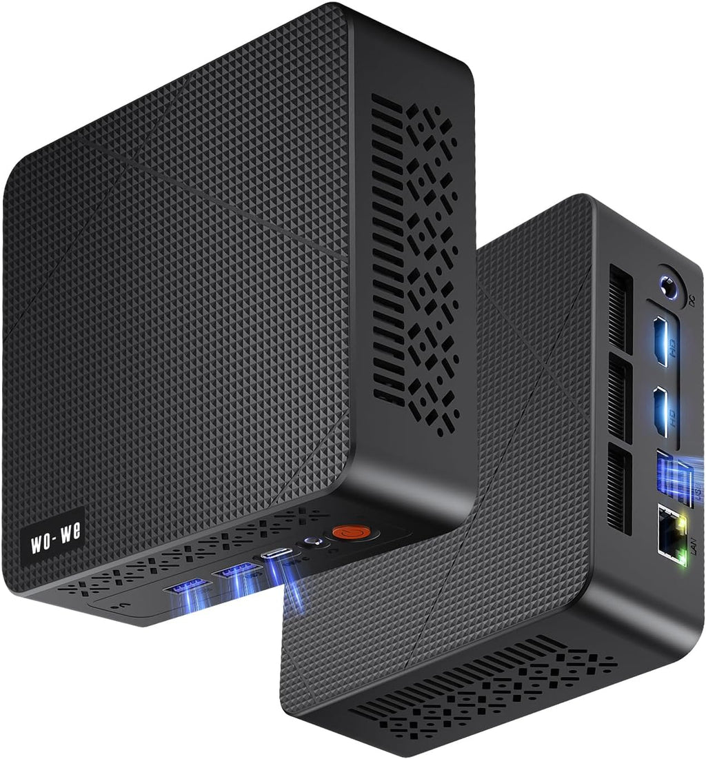 wo-we P6 Mini PC AMD Ryzen 5 3550H(4C/8T,up to 3.7GHz) 16GB DDR4 RAM 512GB NVMe SSD Gaming PC, Radeon Vega 8 Graphics Mini Desktop Computer,Triple 4K 60Hz Displays,USB-C/USB 3.3/2.0/HDMI,WiFi5 BT5.0